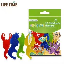 3+year kids dental flosser cute animal shape child dental floss picks in kraft paper bag